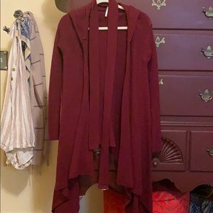 Free People Maroon Cardigan